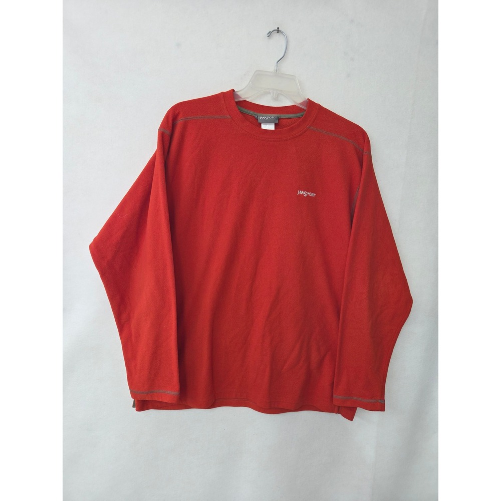 JanSport Fleece Pullover Mens XL Orange Long Sleeve Crew Neck ARA5 SO2 Vintage‎